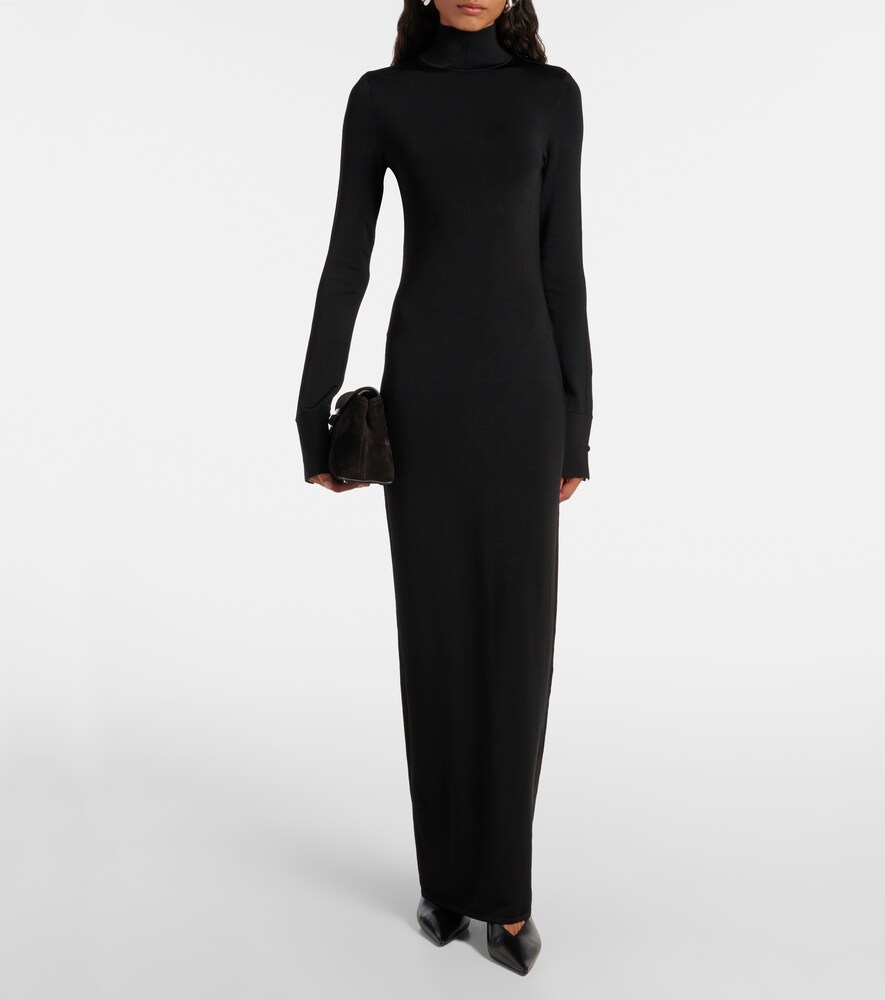  Galvan Galvan Vestido Largo Iris De Jersey Con Cuello Alto 