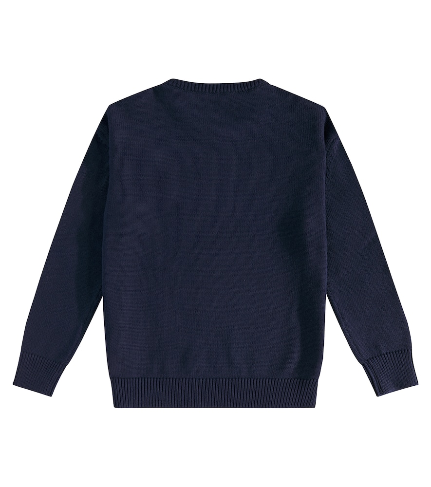 Dolce & Gabbana Printed Cotton Sweater In Blue