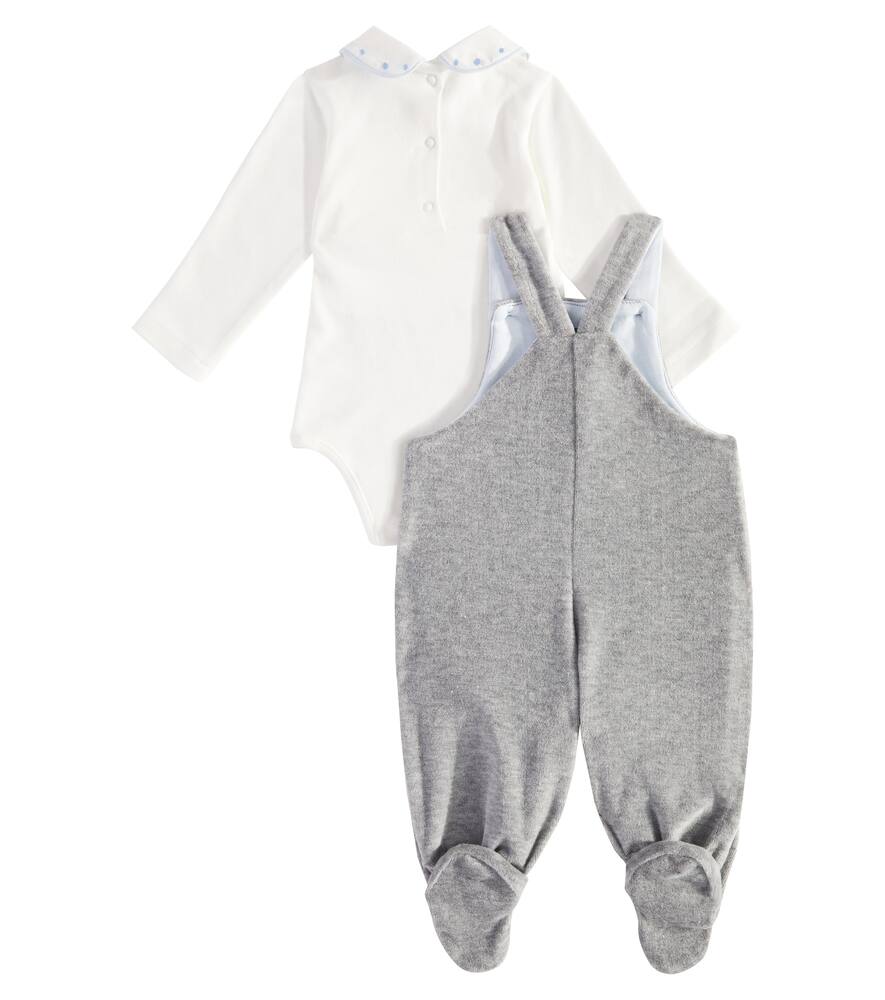 Monnalisa Baby Set Aus Body Und Latzhose Aus Baumwolle In Weiss