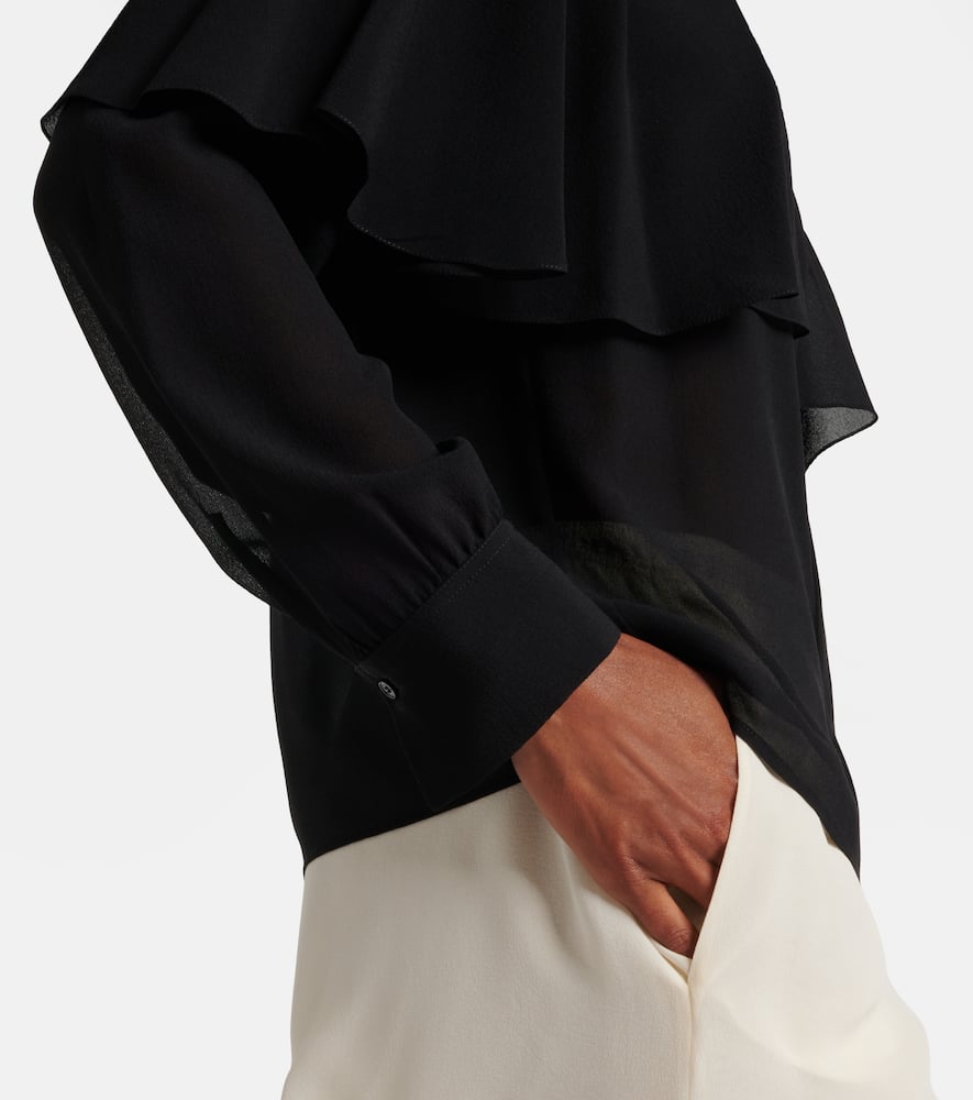CHLOÉ CHLOÉ CAPED SILK GEORGETTE BLOUSE
