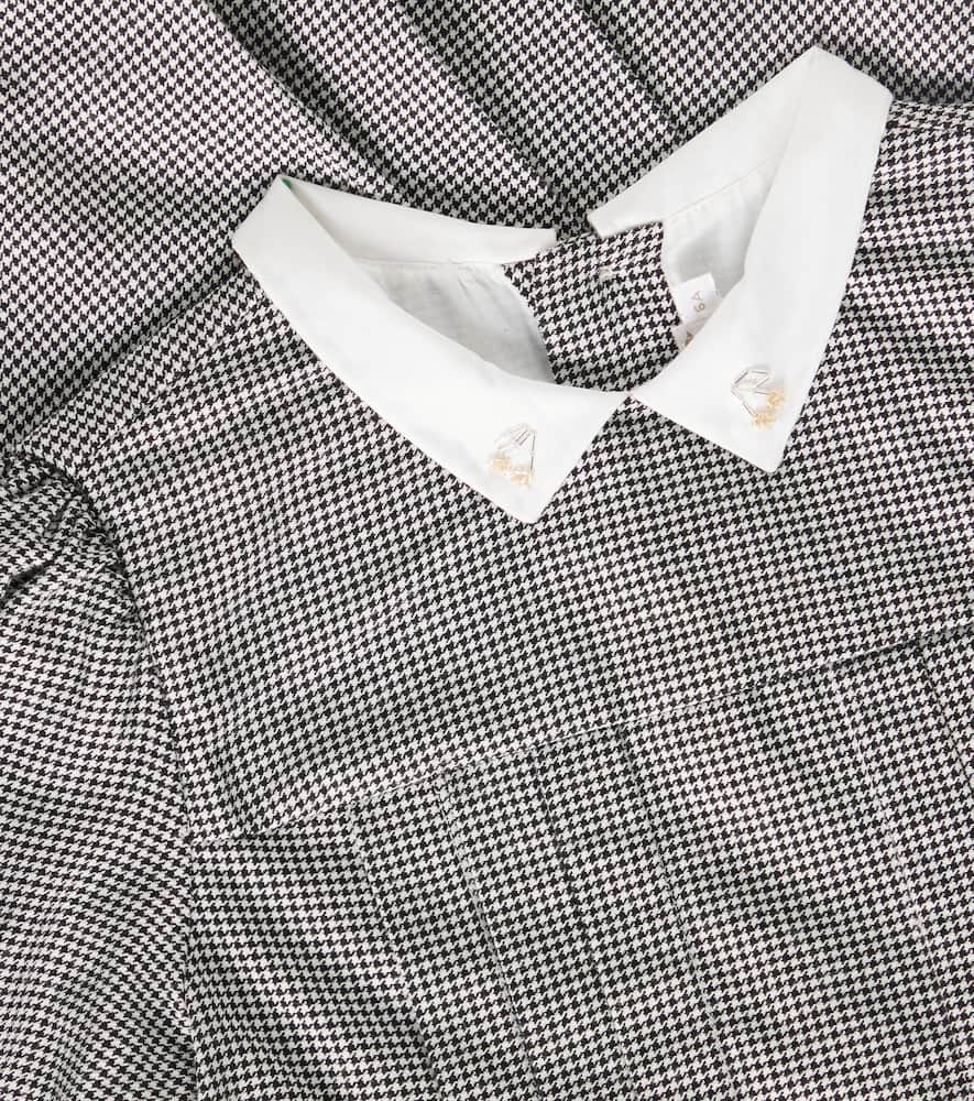 Bonpoint Mona Houndstooth Pleated Dress In Grey