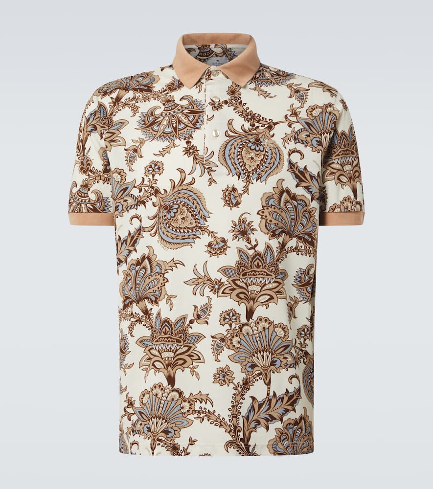 Etro Printed cotton piqué polo shirt