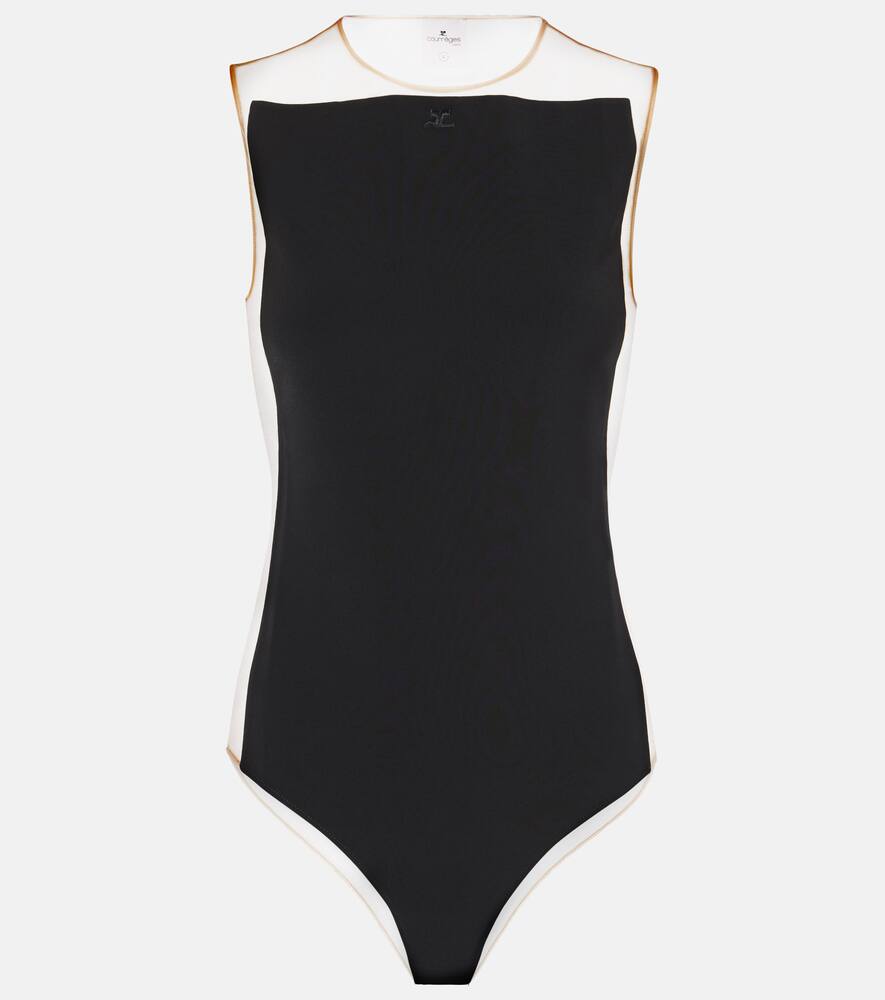 Courrèges Illusion tulle-trimmed bodysuit