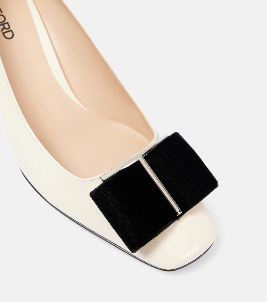 Tom Ford Audrey 55 Bow-detail Patent Leather Pumps In White