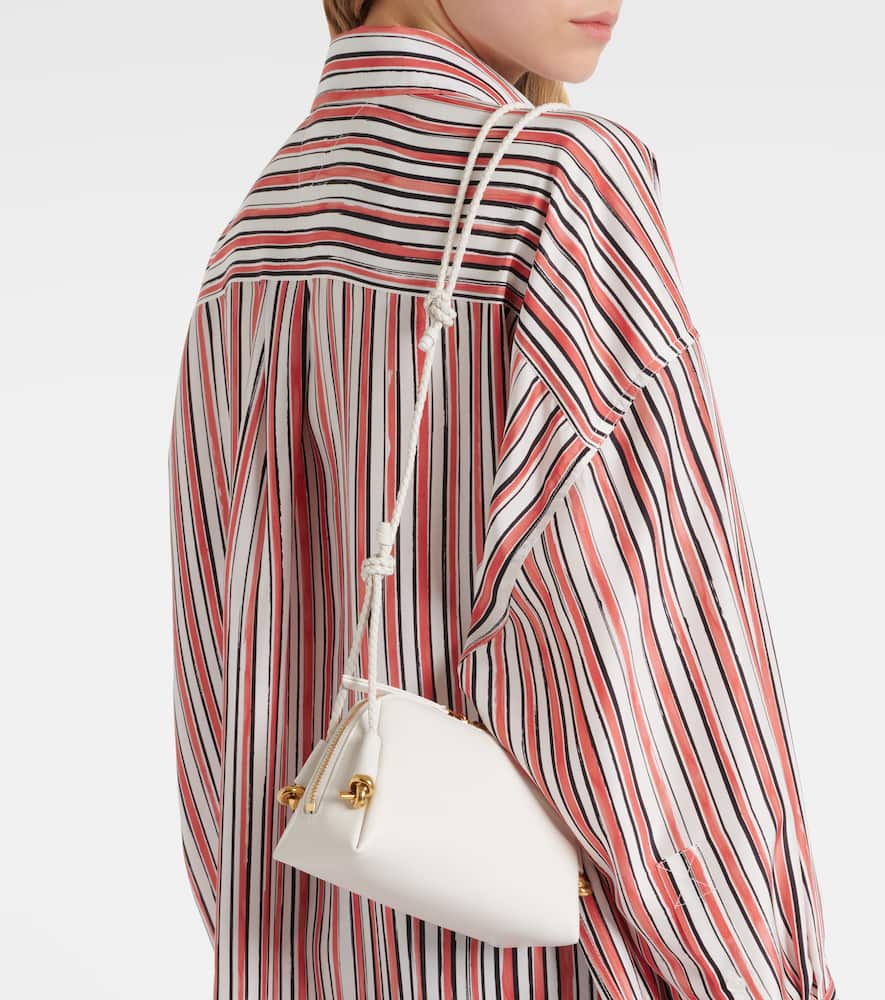 Bottega Veneta Concert Mini Leather Crossbody Bag In White
