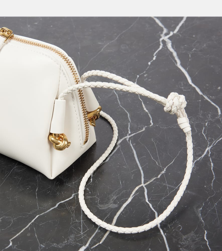 Bottega Veneta Concert Mini Leather Crossbody Bag In White