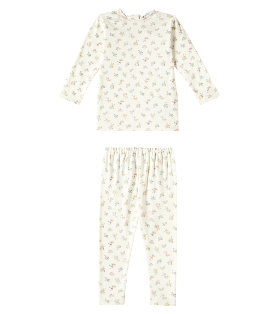 Bonpoint Neutrals Baby Genna Floral Cotton Pajamas M Size 1 - Mytheresa