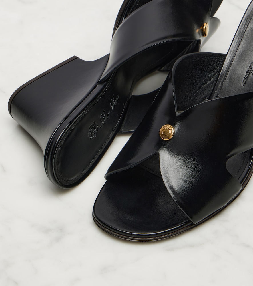 Loro Piana Loro Piana Wedge-pantoletten Vera 80 Aus Leder 