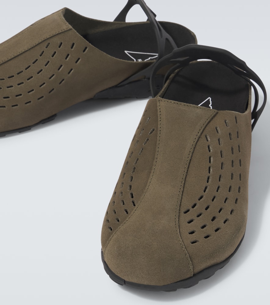 Roa Perforated Backless Sandals Rubber Sole In Green