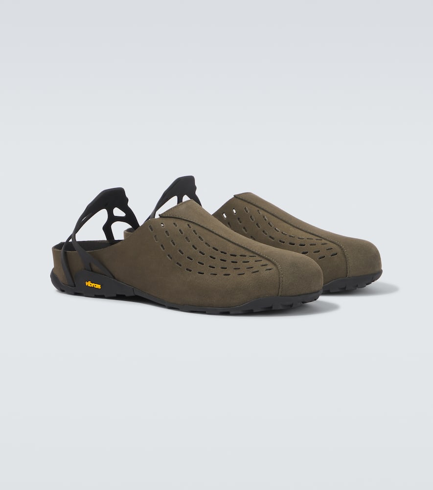 Roa Perforated Backless Sandals Rubber Sole In Green