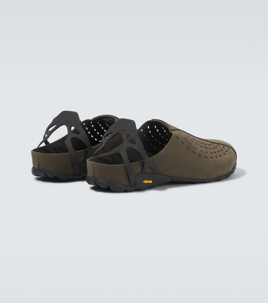Roa Perforated Backless Sandals Rubber Sole In Green
