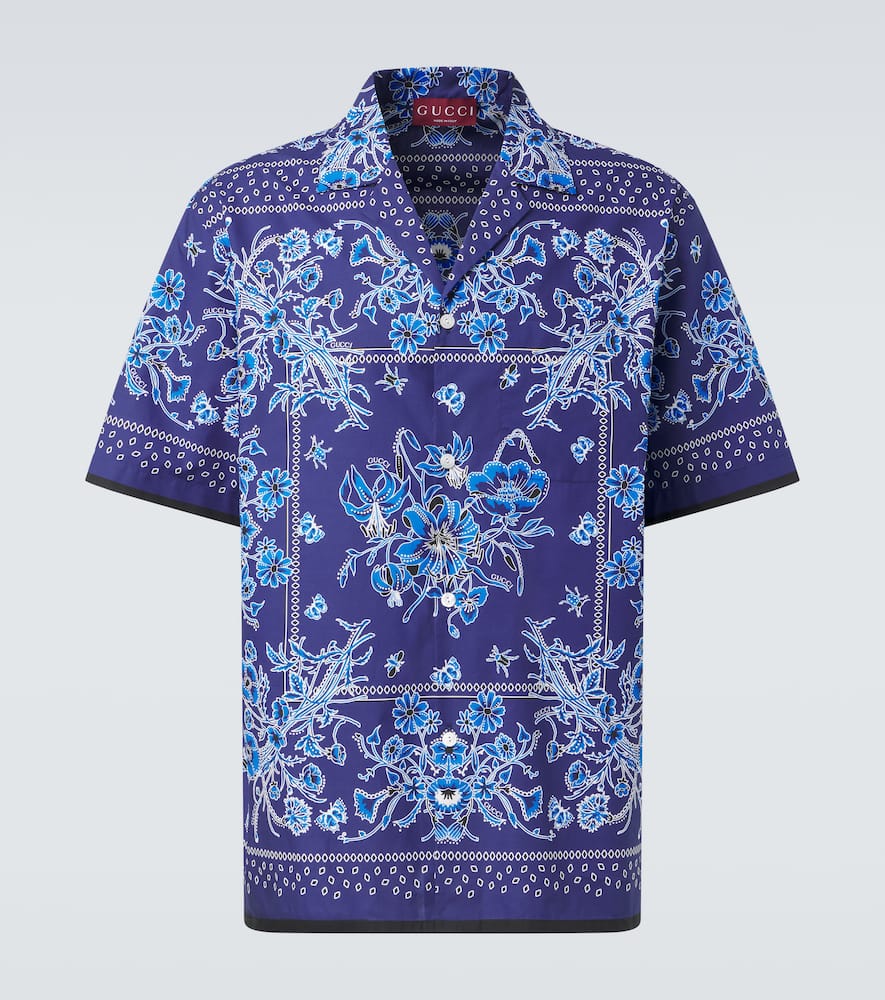 Floral cotton bowling shirt