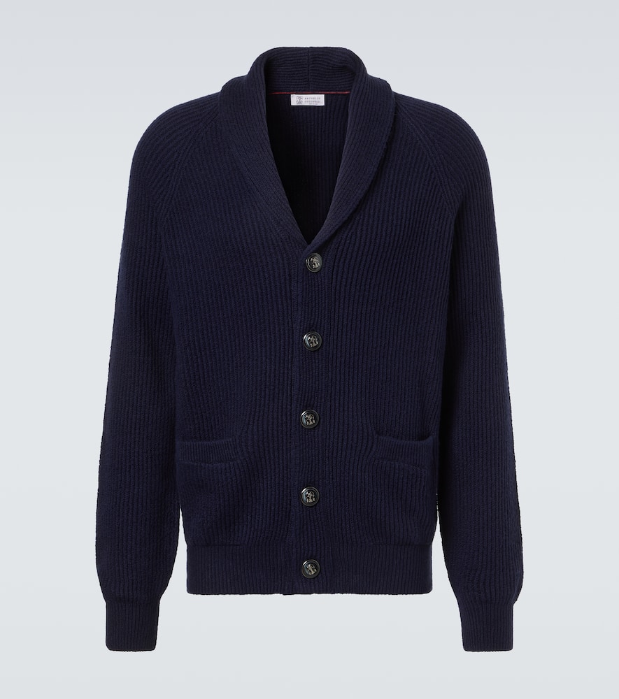 Ribbed-knit cotton cardigan