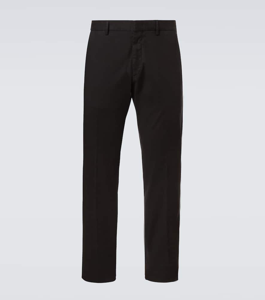 Cotton-blend slim pants