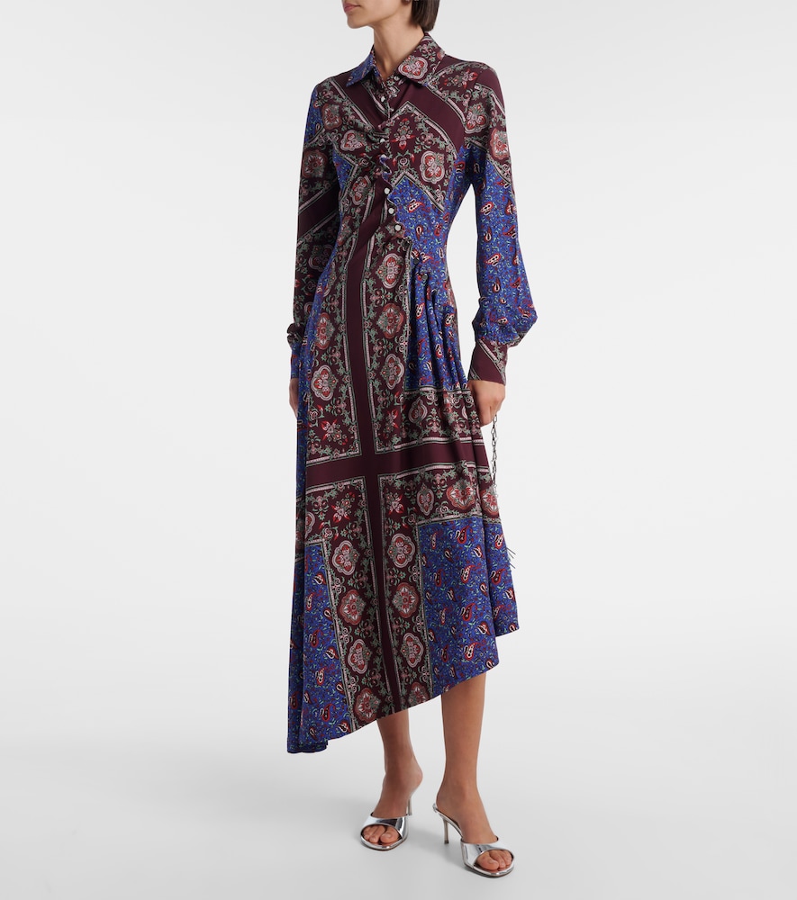 Rabanne Asymmetric paisley printed midi dress