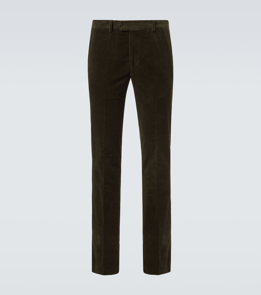 Cotton corduroy straight pants