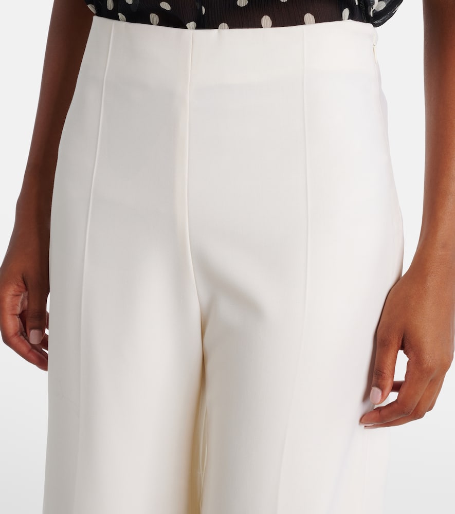 Nina Ricci Virgin Wool Flared Pants In White