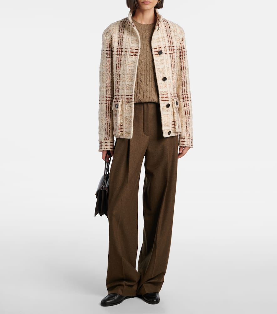 Loro Piana Xandra Cashmere Tweed Jacket In Multi