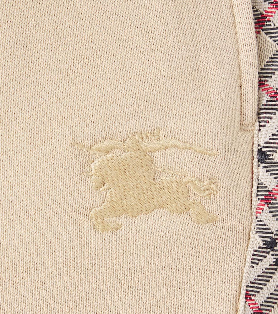 Burberry Baby Embroidered Cotton Fleece Sweatpants In Neutral