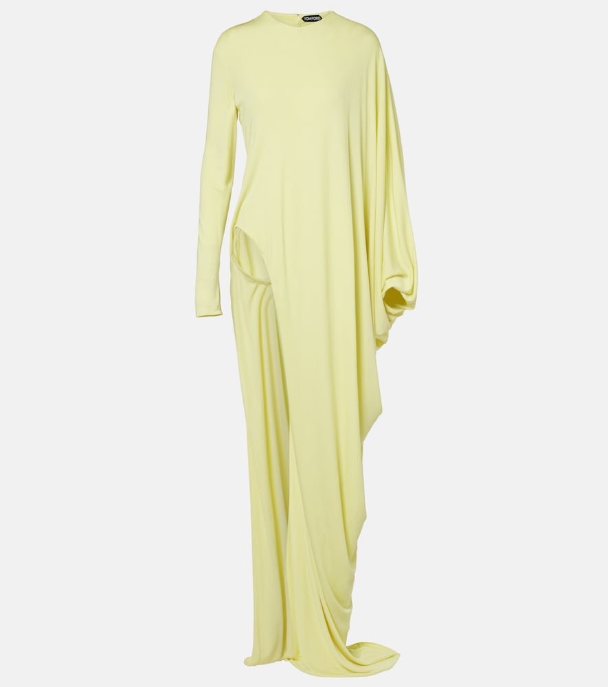 Tom Ford Women's Yellow Asymmetric Crepe Jersey Maxi Dress UK Size 8 - Mytheresa