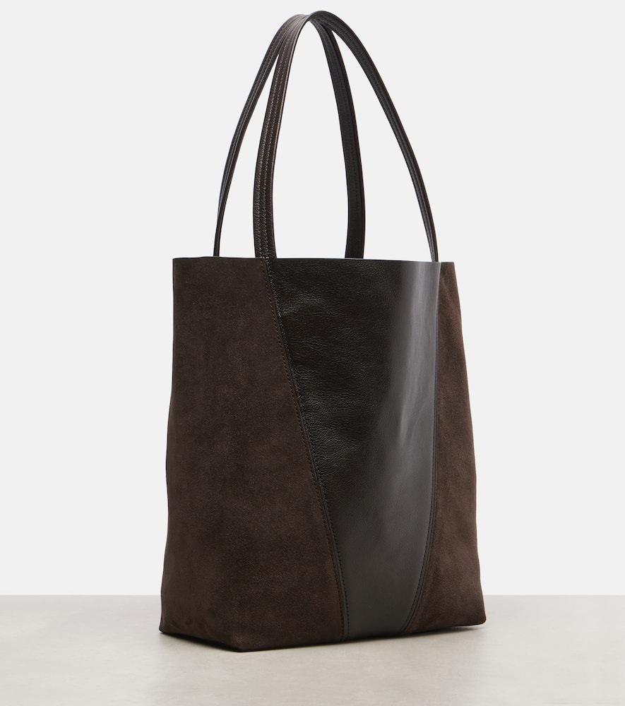 Chloé Spin Leather And Suede Tote Bag In Brown