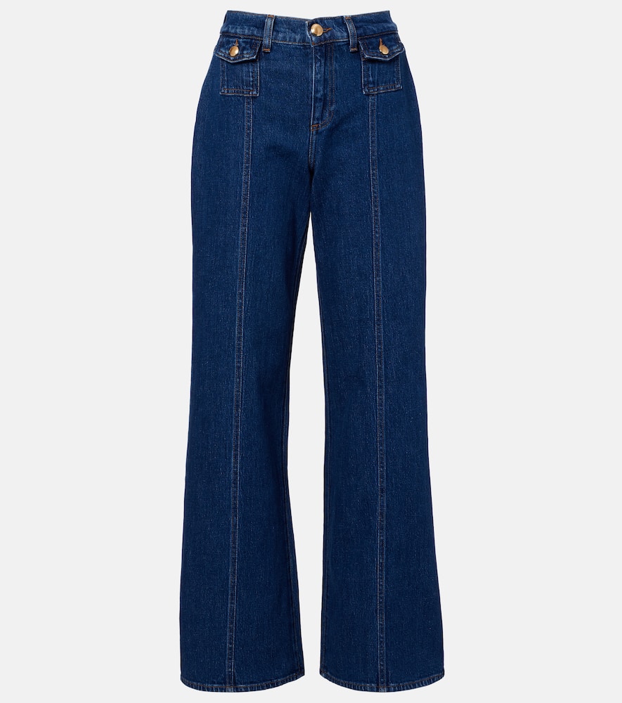 7 For All Mankind High Rise Lotta Flared Leg Jeans In Artifact In Blue