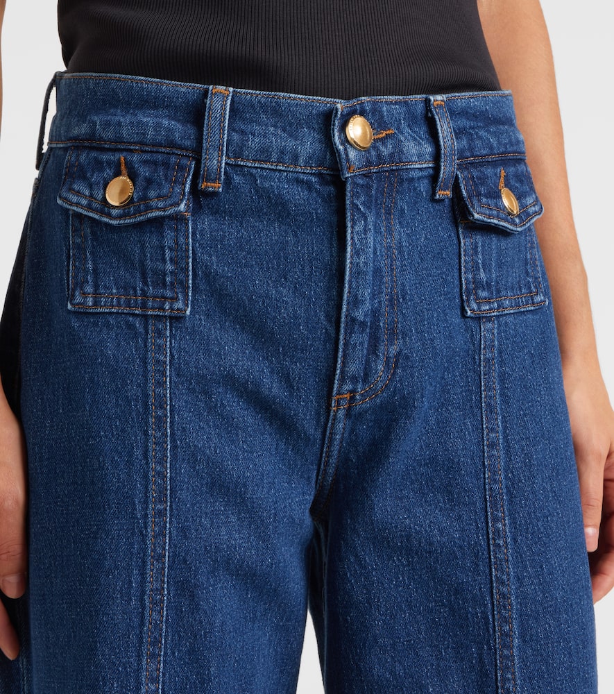 7 For All Mankind High Rise Lotta Flared Leg Jeans In Artifact In Blue