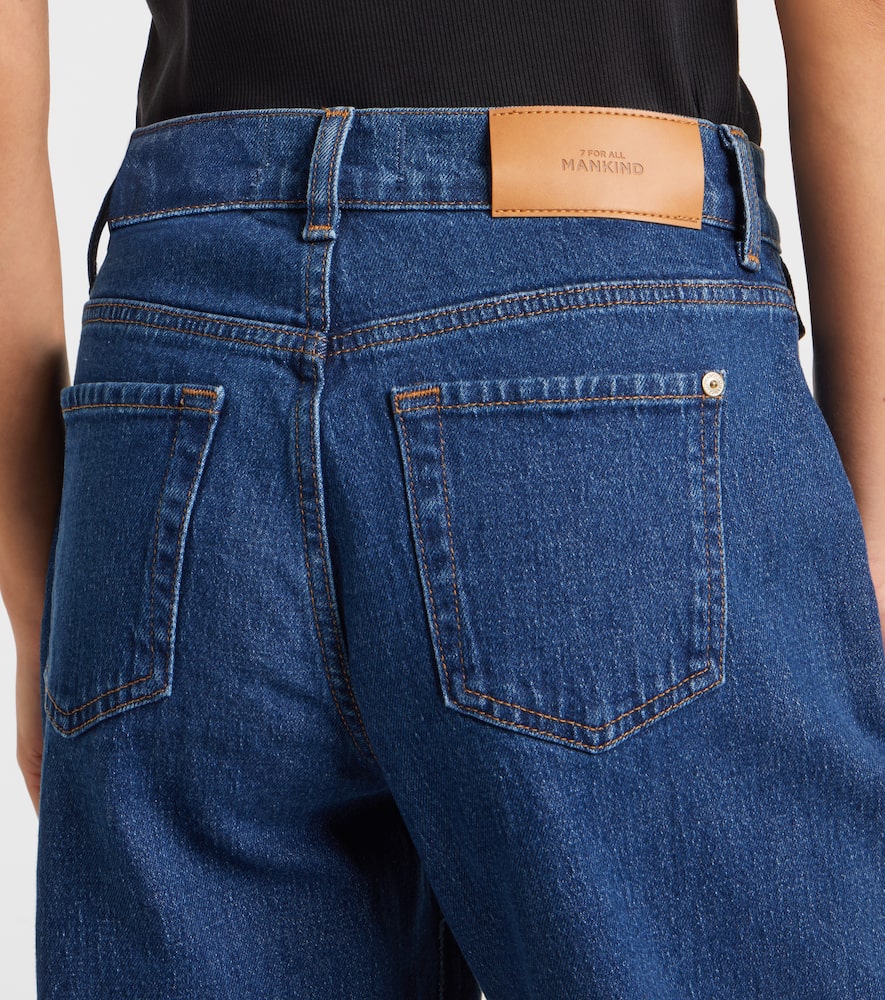 7 For All Mankind High Rise Lotta Flared Leg Jeans In Artifact In Blue