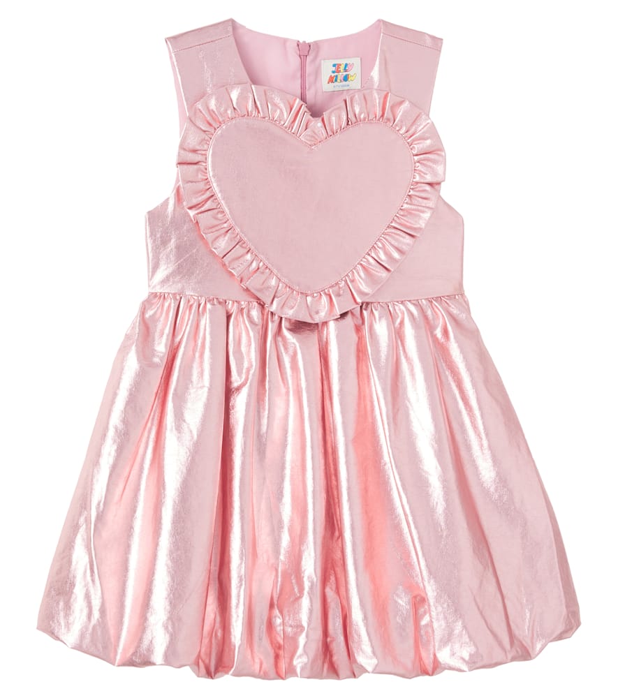 Jellymallow Heart Gleaming Cotton Dress In Pink