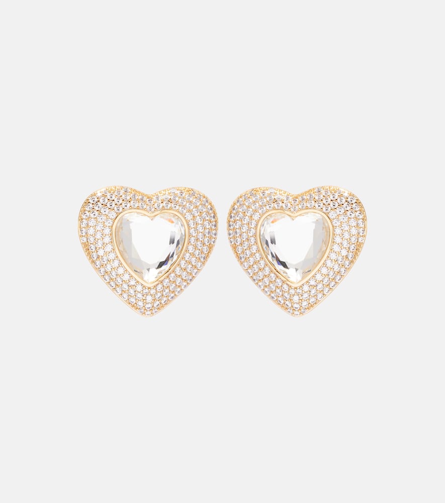 Self-portrait Crystal-embellished Earrings In Gold