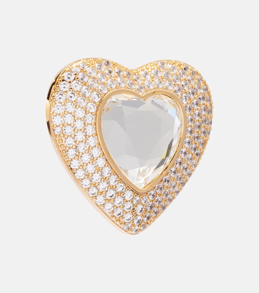 Self-portrait Crystal-embellished Earrings In Gold