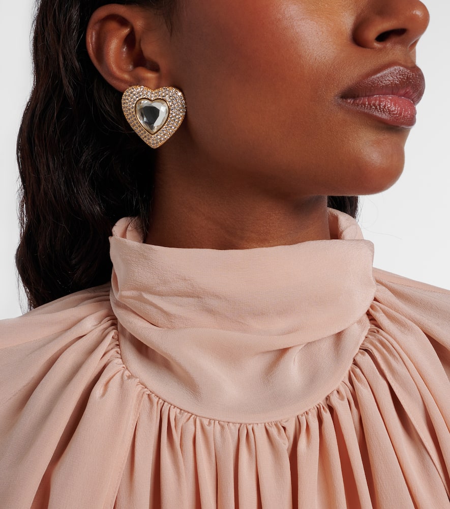 Self-portrait Crystal-embellished Earrings In Gold