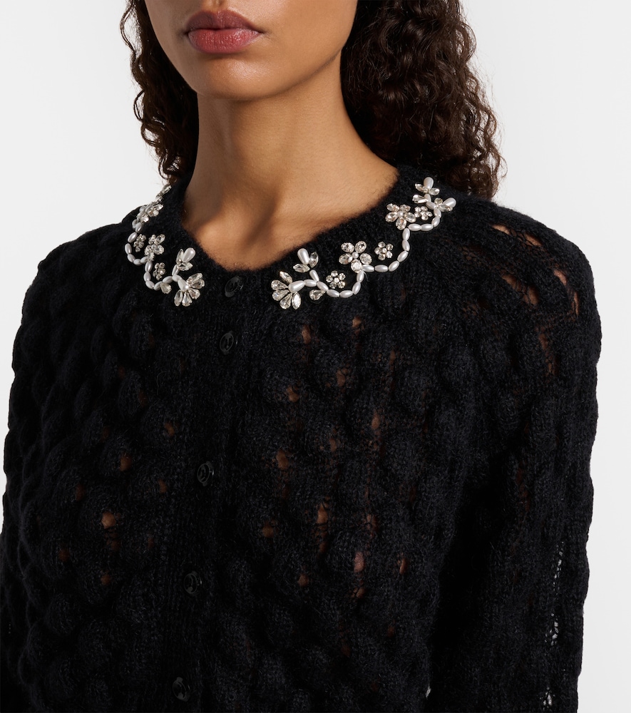  Simone Rocha Simone Rocha Embellished Mohair-blend Cardigan 