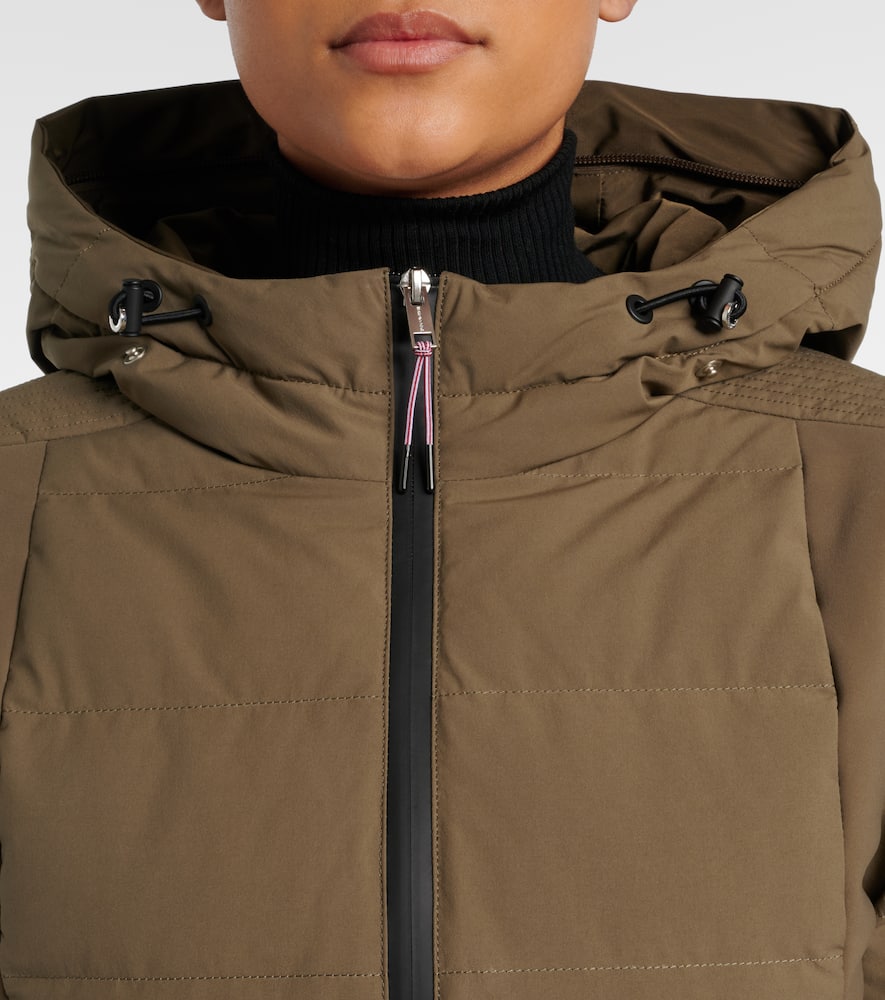 Yves Salomon Doudoune 64cm Belted Down Jacket In Brown
