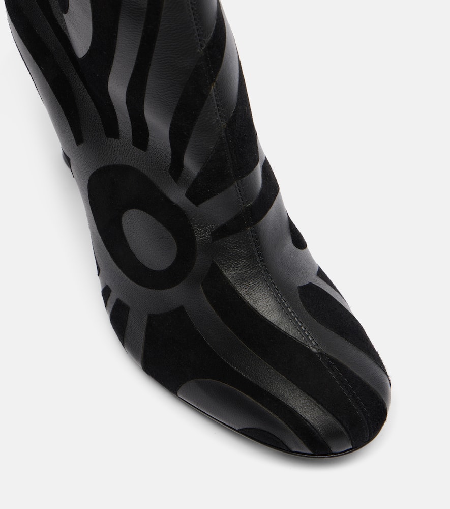 Pucci Marmo Suede And Leather Ankle Boots In Black