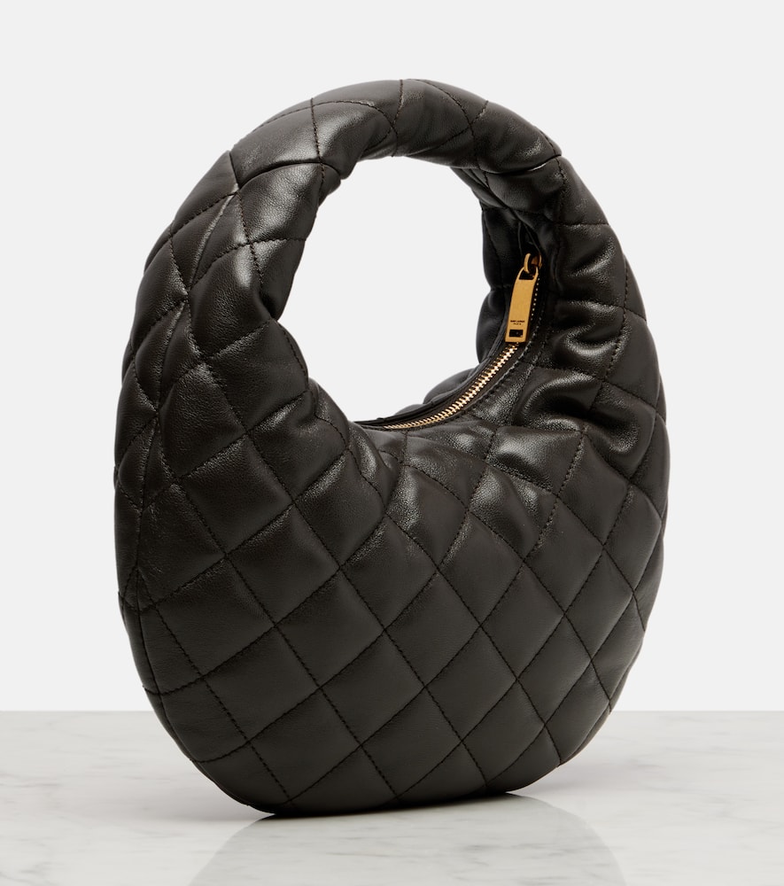 Saint Laurent Icarino Quilted Leather Tote Bag In Gray