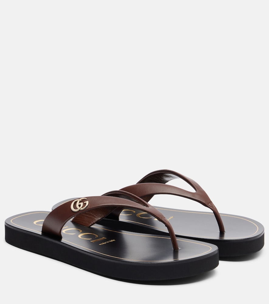 Gucci Double G leather thong sandals