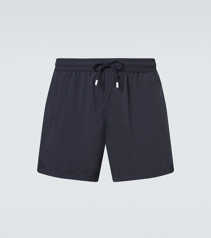 Fedeli Drawstring Elasticated Swim Shorts In Blue