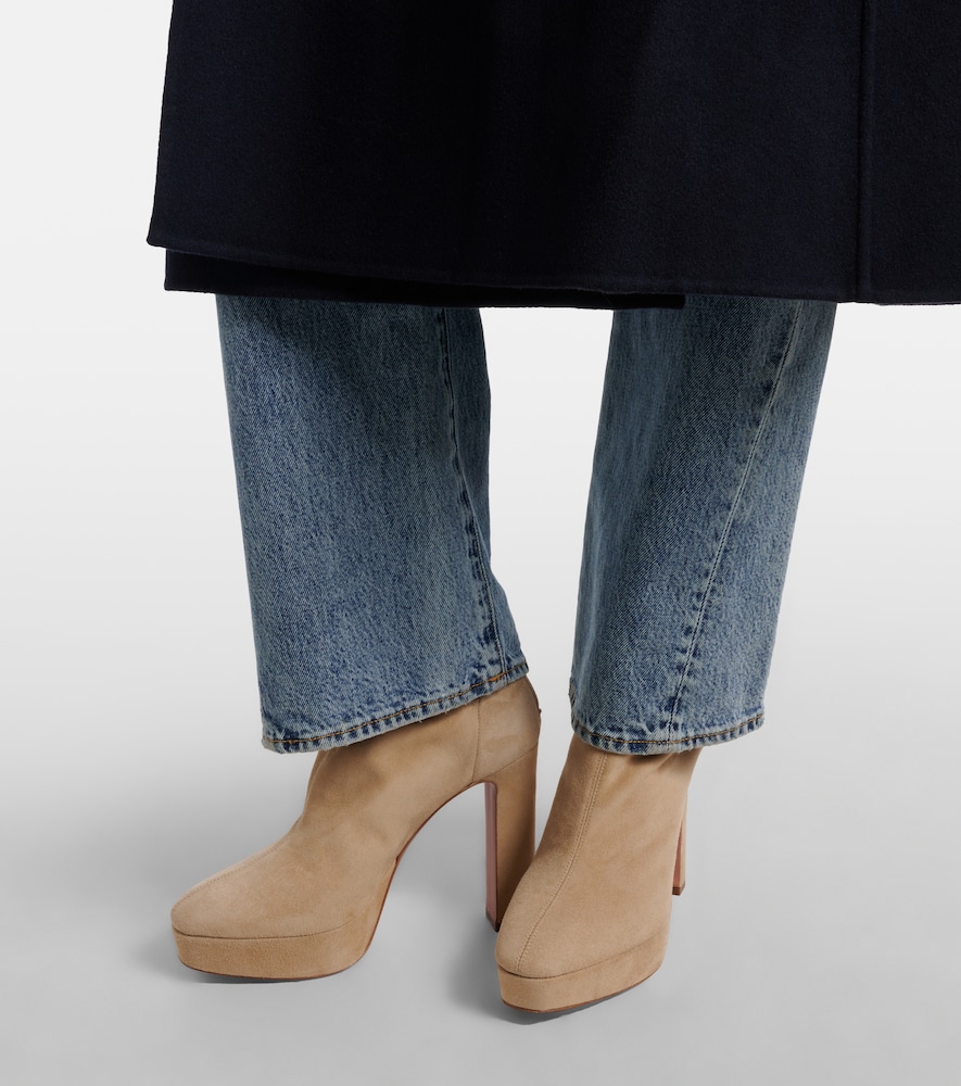 Aquazzura Martine 110 suede platform ankle boots