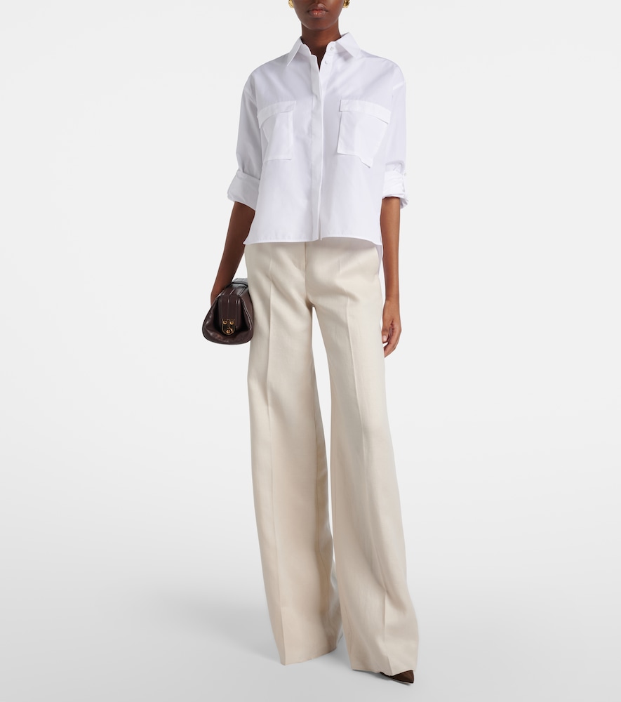 Max Mara Badesse high-rise linen wide-leg pants
