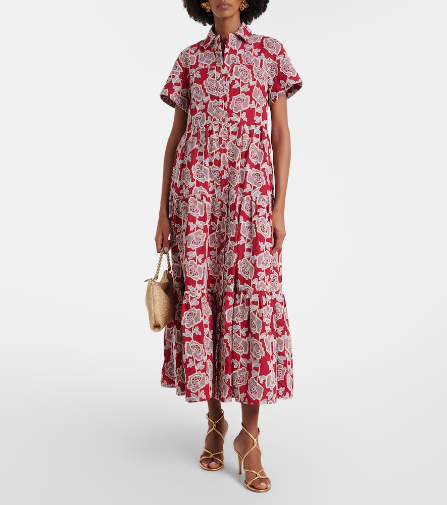 Erdem Embroidered cotton-blend shirt dress