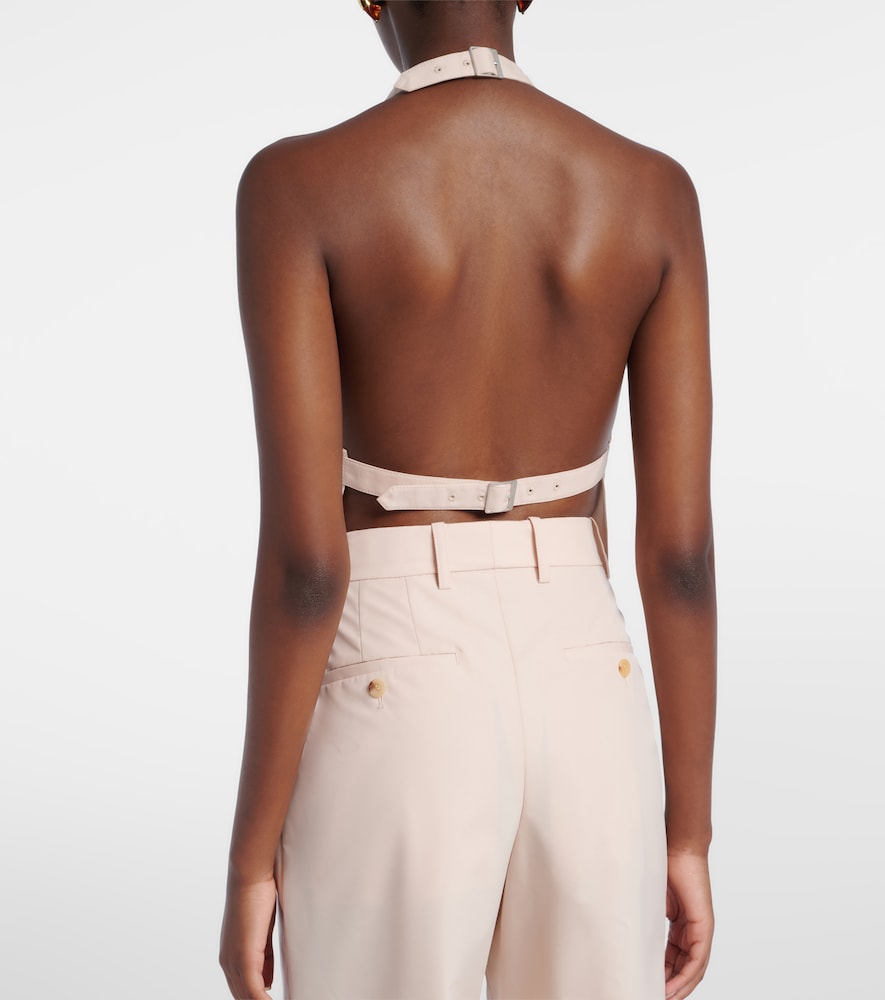 Halterneck Cotton-Blend Top