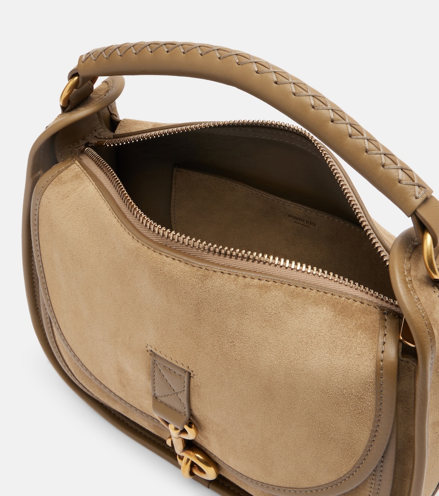  Burberry Burberry Clip Messenger Suede Top-handle Bag 