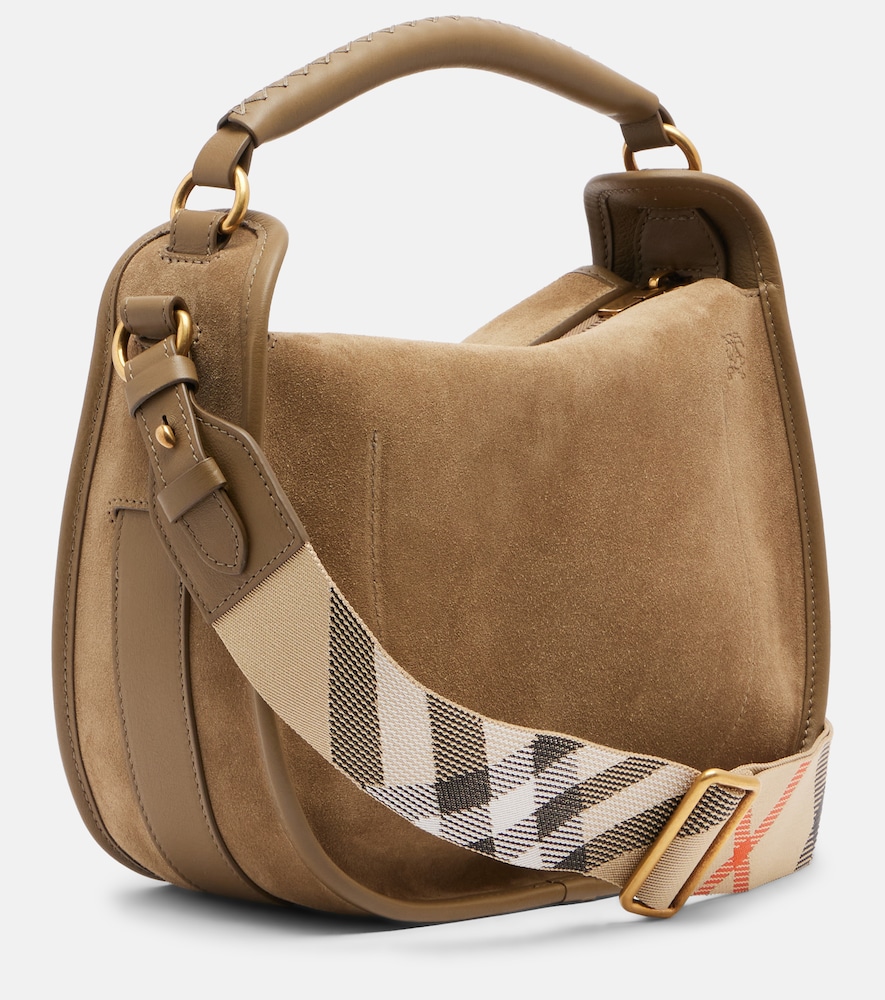  Burberry Burberry Clip Messenger Suede Top-handle Bag 