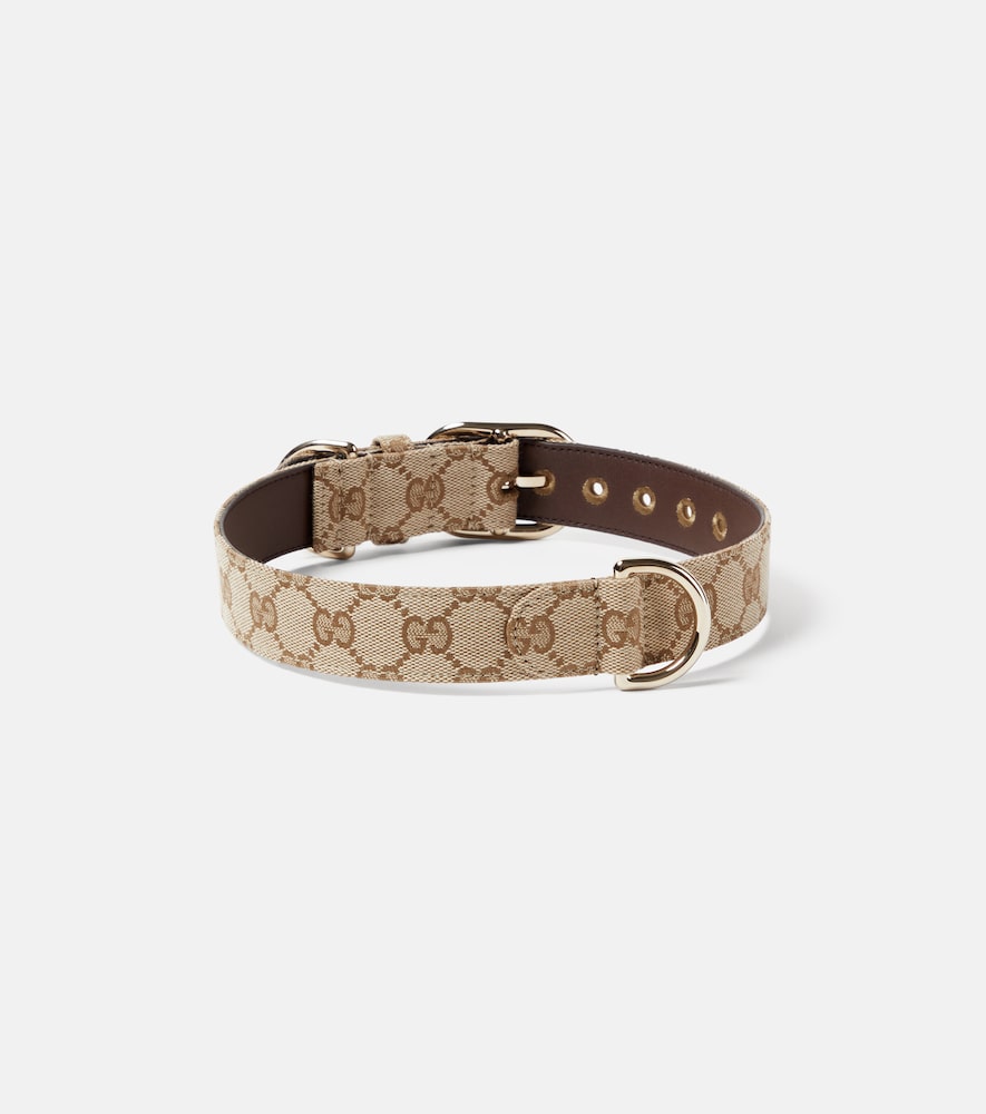 Gucci Unisex Beige L/Xl Gg Canvas Dog Collar - Mytheresa