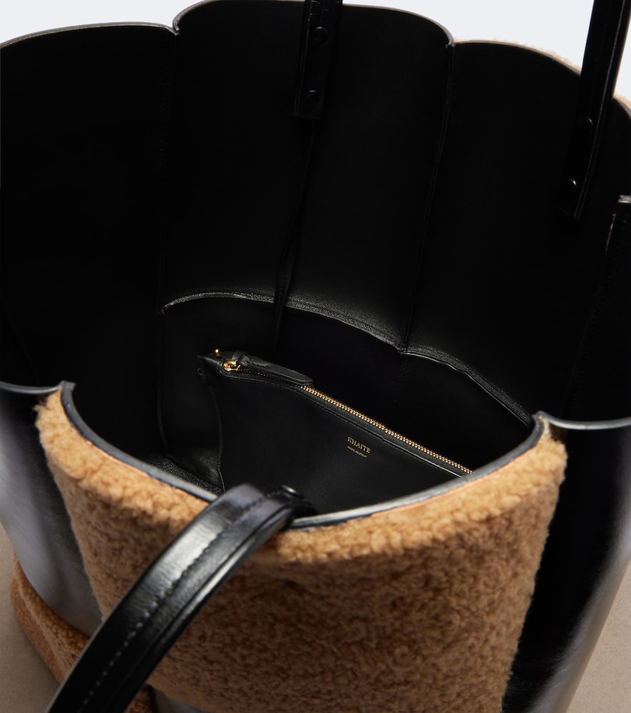 Zoe Medium Shearling Paneled Tote Bag