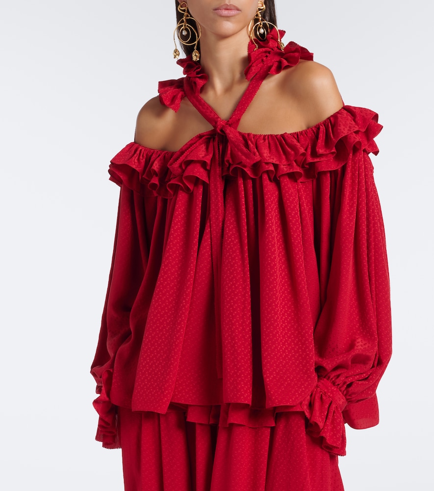 Chloé Cutout Ruffled Top
