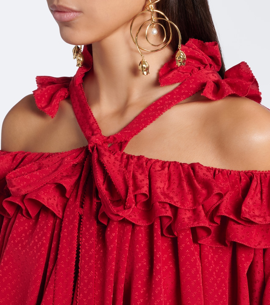 Chloé Cutout Ruffled Top