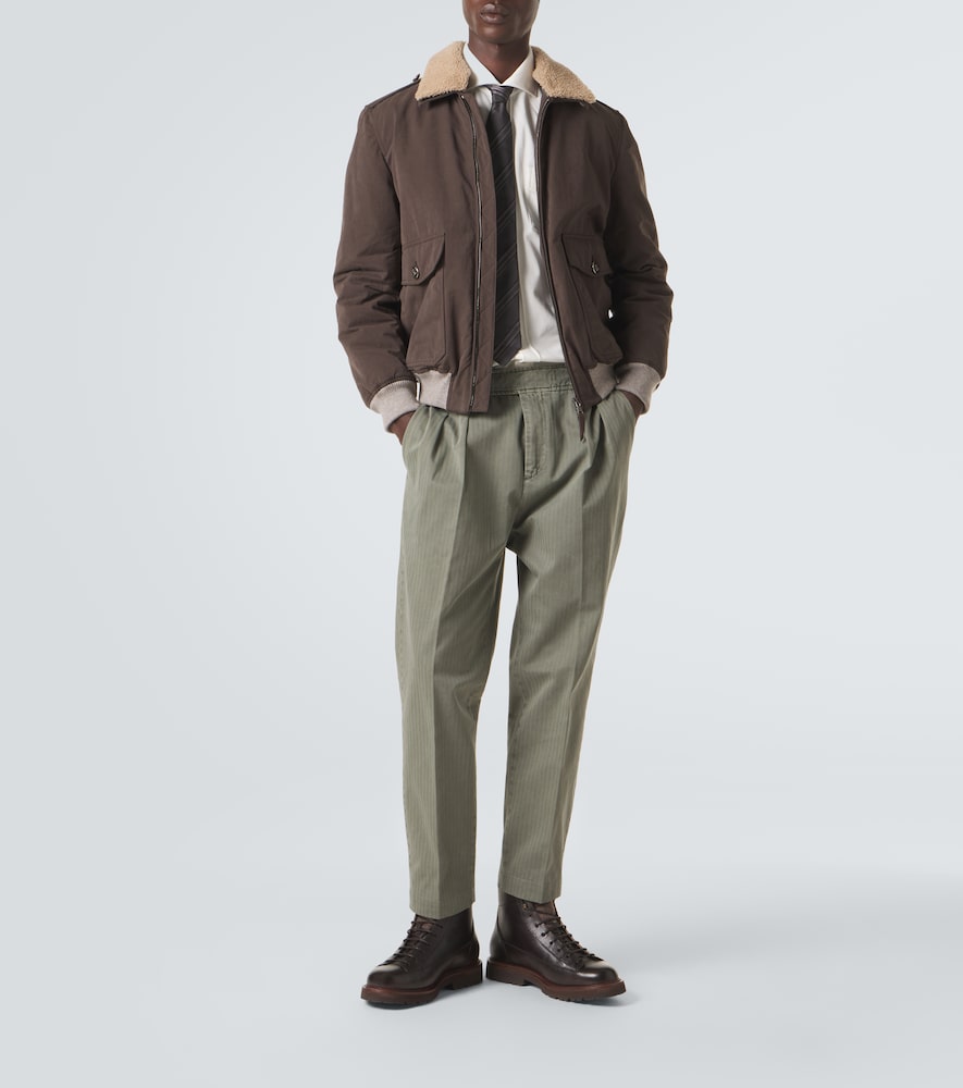  Brunello Cucinelli Brunello Cucinelli Shearling-trimmed Blouson Jacket 