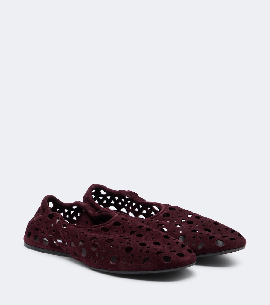Alaïa Ballerinas Vienne aus Veloursleder